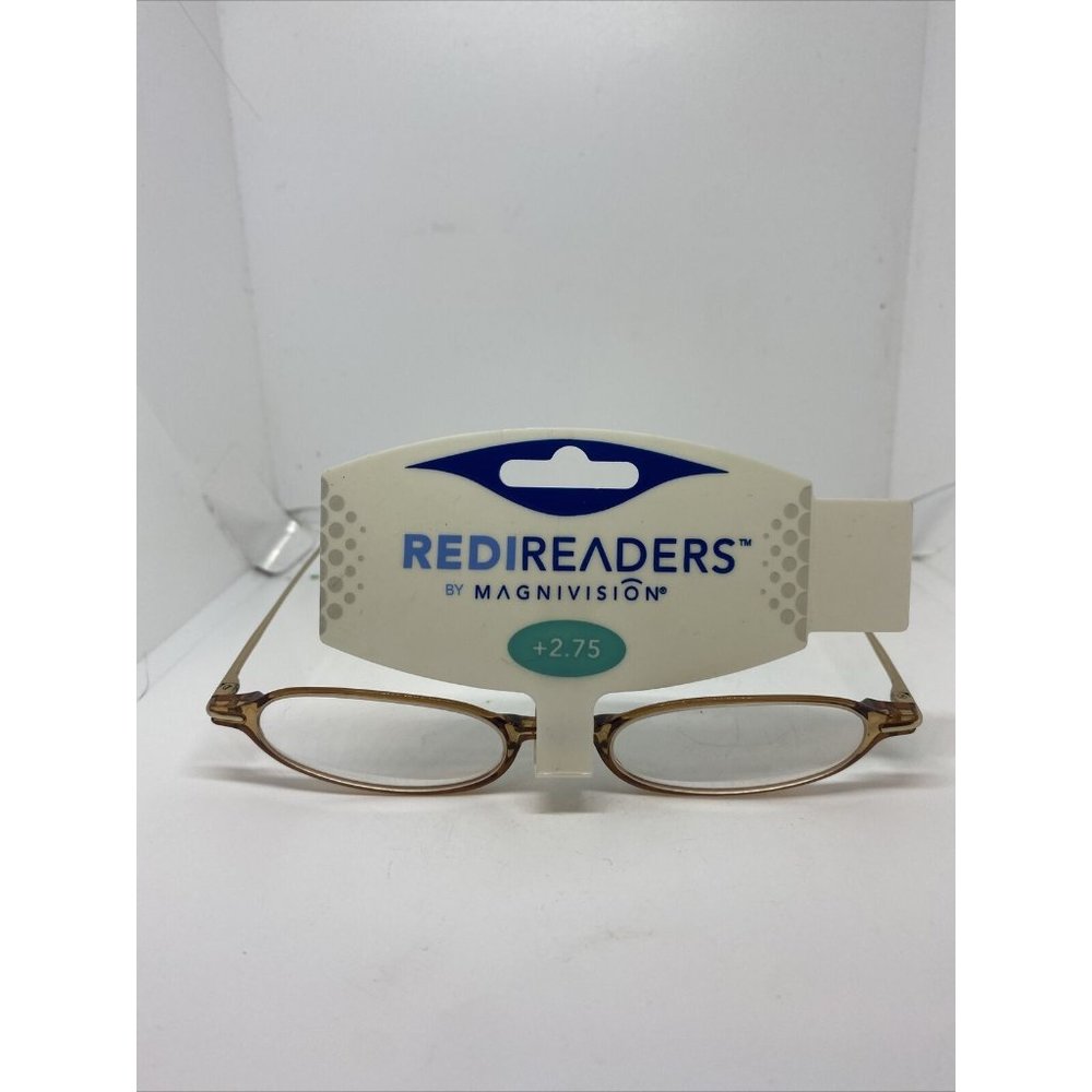 Magnivision Reading Eyeglasses Metal Frame +2.75 Lightweight Brown Readers